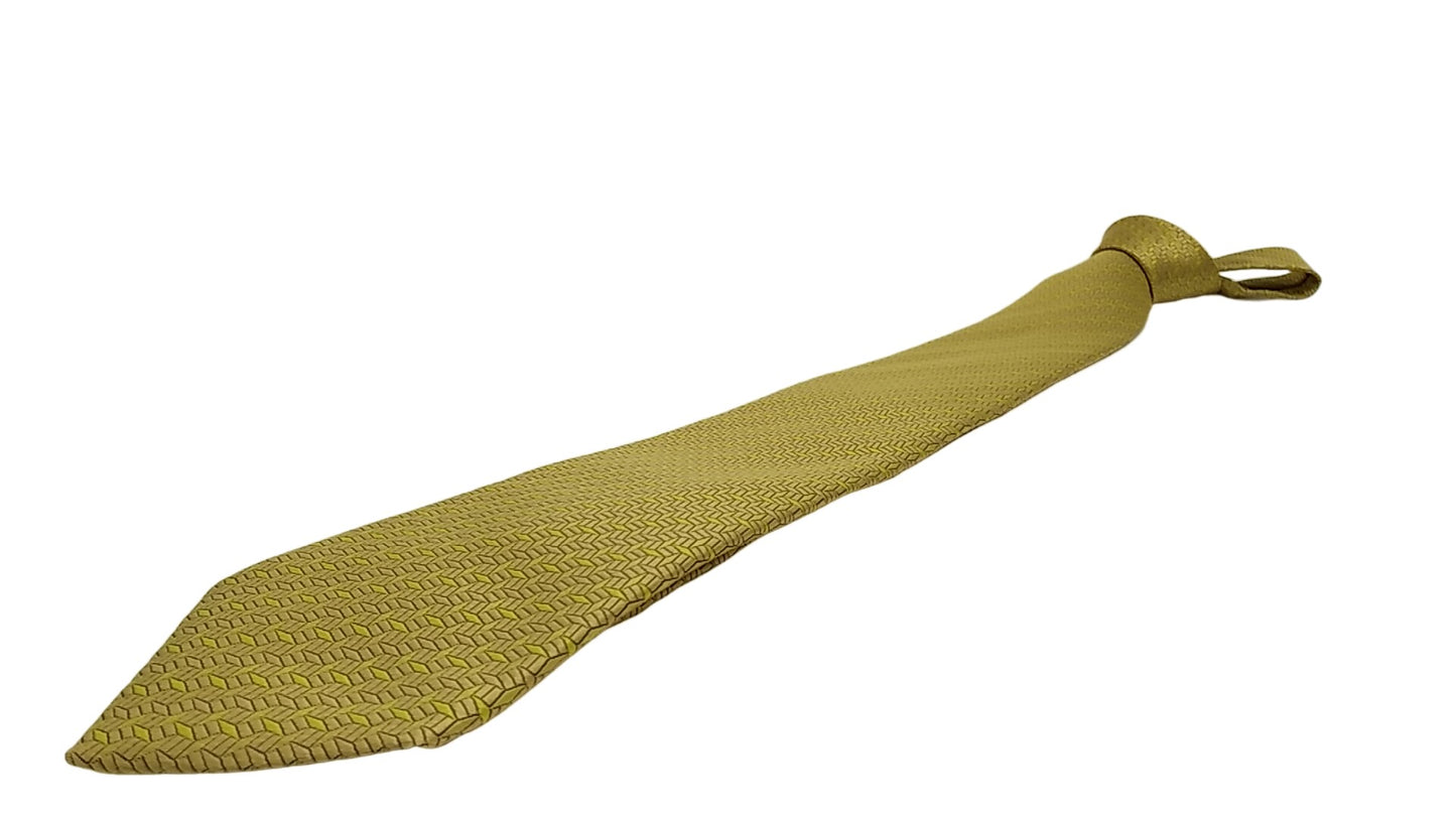 Kyoto Nishijin-ori tie(Hishimon-sama) -Yellow gold-